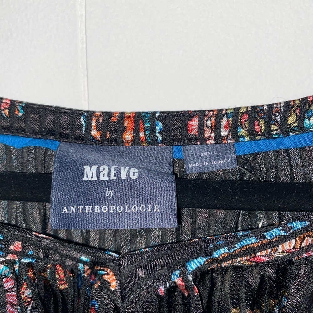 MAEVE ANTHROPOLOGIE Madeira Burnout Satin Blouse Multicolor Balloon Sleeves Sz S - Picture 6 of 10
